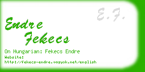 endre fekecs business card